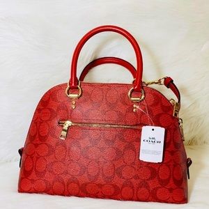 NEW Coach Katy Satchel Red Crossbody Bag